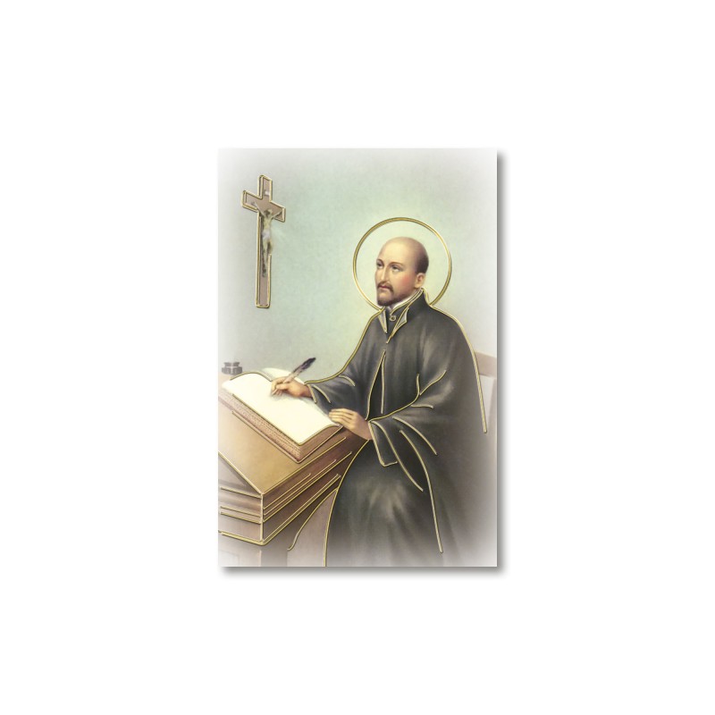 Santino Mignon Sant'Ignazio di Lojola con oro a caldo Santino Mignon Sant'Ignazio di Lojola con oro a caldo