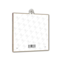Piastrella di Gesù con i pargoli 10 x 10 cm con occhiello in raso