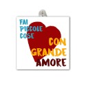 Piastrella con frase ispirazionale 10 x 10 cm con occhiello in raso