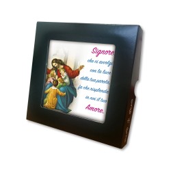 Piastrella di Gesù con pargoli 10 x 10 cm in scatola regalo