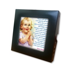 Piastrella di un bambino biondo in preghiera 10 x 10 cm in scatola regalo
