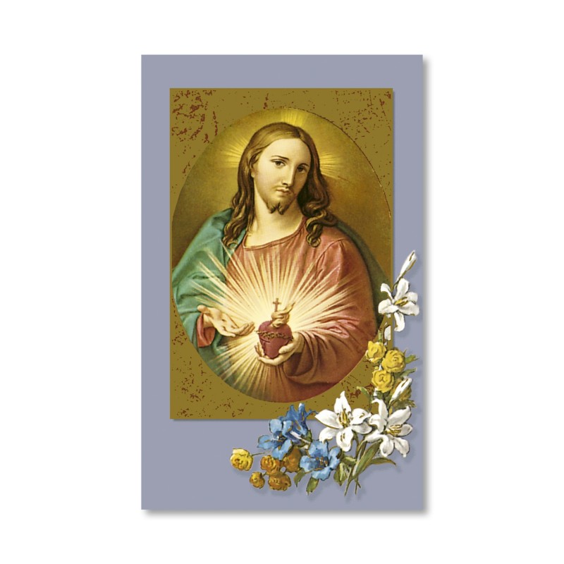 Santino dai toni pastello del Sacro Cuore di Gesù Santino dai toni pastello del Sacro Cuore di Gesù