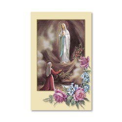 Santino dai toni pastello dell'Apparizione di Lourdes