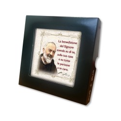 Piastrella di Padre Pio 10 x 10 cm in scatola regalo