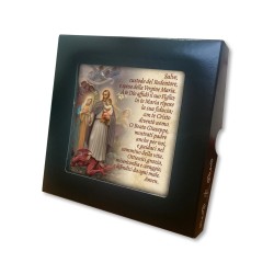 Piastrella di San Giuseppe protettore della Sacra Famiglia 10 x 10 cm in scatola regalo