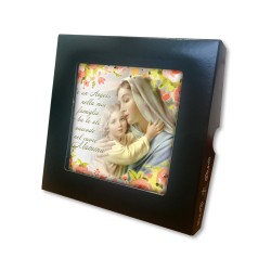 Piastrella della Madonna con bambino 10 x 10 cm in scatola regalo