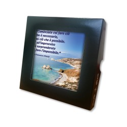 Piastrella con frase ispirazionale 10 x 10 cm in scatola regalo