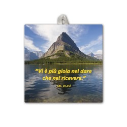 Piastrella con frase ispirazionale 10 x 10 cm in scatola regalo
