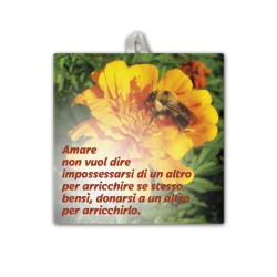 Piastrella con frase ispirazionale 10 x 10 cm in scatola regalo