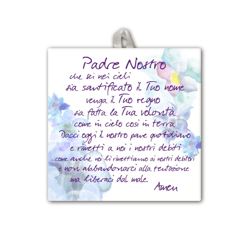 Piastrella con Padre Nostro 10 x 10 cm in scatola regalo Piastrella con Padre Nostro 10 x 10 cm in scatola regalo