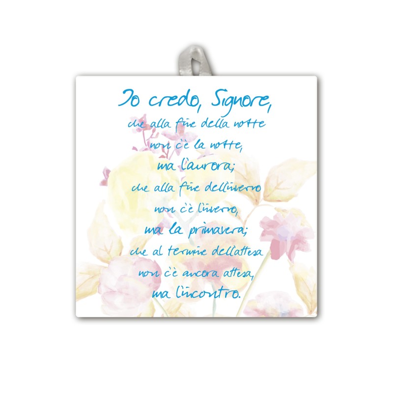 Piastrella con il Credo 10 x 10 cm in scatola regalo Piastrella con il Credo 10 x 10 cm in scatola regalo