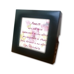 Piastrella con frase ispirazionale 10 x 10 cm con occhiello in raso