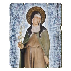 Quadro in legno sagomato stile vintage di Santa Chiara del Cimabue