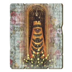 Quadro in legno sagomato stile vintage della Madonna di Loreto