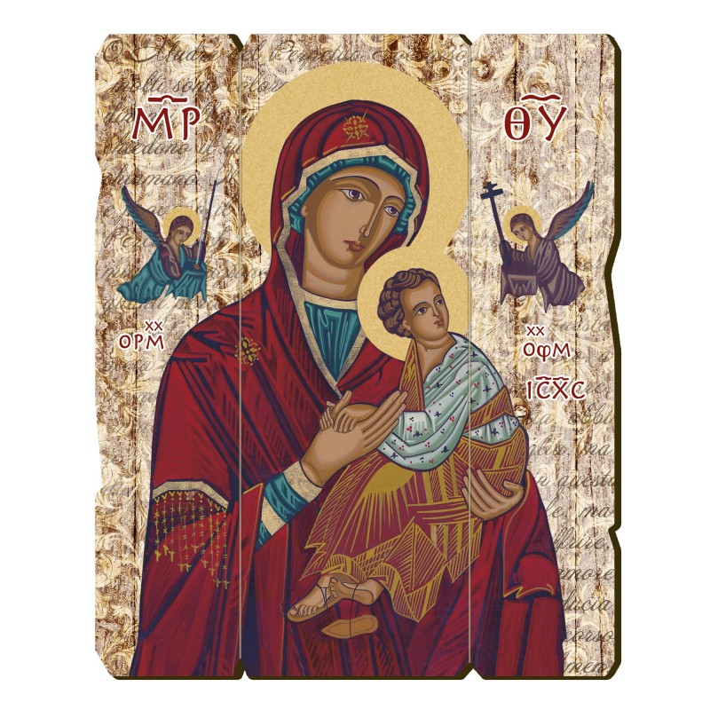 Quadro in legno sagomato stile vintage del Perpetuo Soccorso Quadro in legno sagomato stile vintage del Perpetuo Soccorso