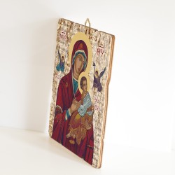 Quadro in legno sagomato stile vintage del Perpetuo Soccorso