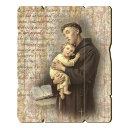 Quadro in legno sagomato stile vintage di Sant'Antonio
