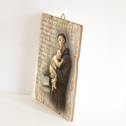 Quadro in legno sagomato stile vintage di Sant'Antonio