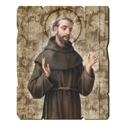 Quadro in legno sagomato stile vintage di San Francesco