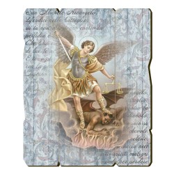 Quadro in legno sagomato stile vintage di San Michele