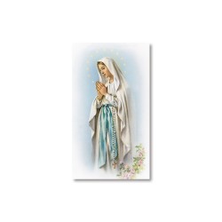 Santino Vergine di Lourdes con preghiera