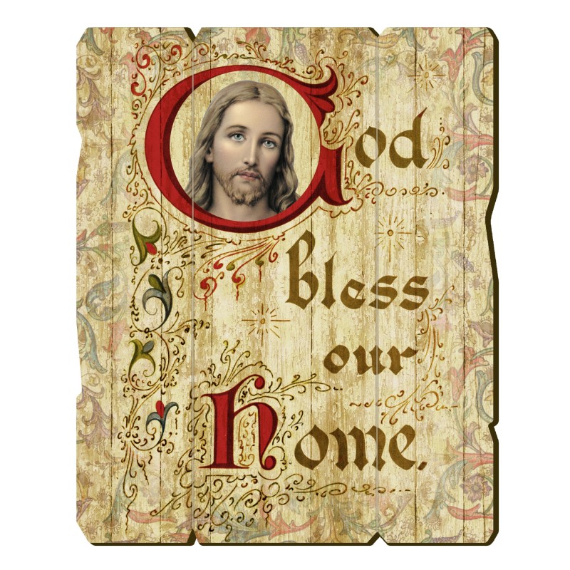 Quadro in legno sagomato stile vintage di Gesù Quadro in legno sagomato stile vintage di Gesù