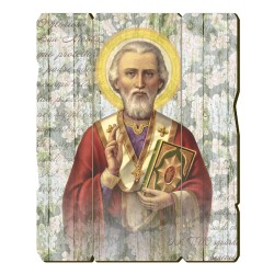Quadro in legno sagomato stile vintage di San Nicola