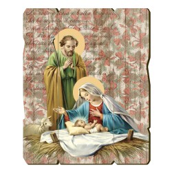 Quadro in legno sagomato stile vintage della Natività