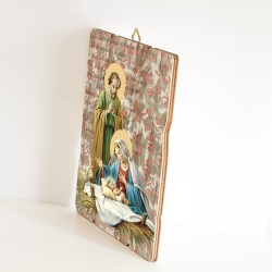 Quadro in legno sagomato stile vintage della Natività