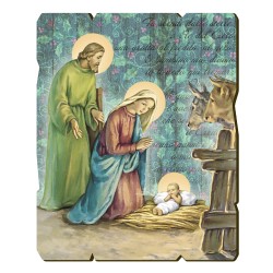 Quadro in legno sagomato stile vintage della Natività