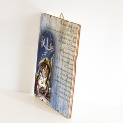 Quadro in legno sagomato stile vintage della Natività