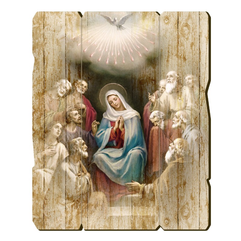 Quadro in legno sagomato stile vintage della Pentecoste Quadro in legno sagomato stile vintage della Pentecoste