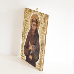 Quadro in legno sagomato stile vintage di San Francesco del Cimabue