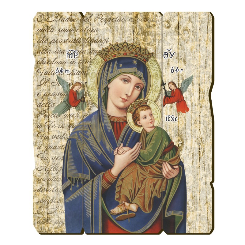 Quadro in legno sagomato stile vintage del Perpetuo Soccorso Quadro in legno sagomato stile vintage del Perpetuo Soccorso