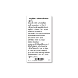 Santino Santa Barbara con preghiera