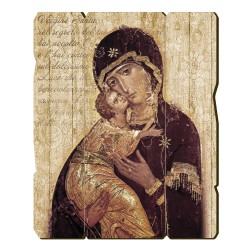 Quadro in legno sagomato stile vintage della Madonna della Tenerezza