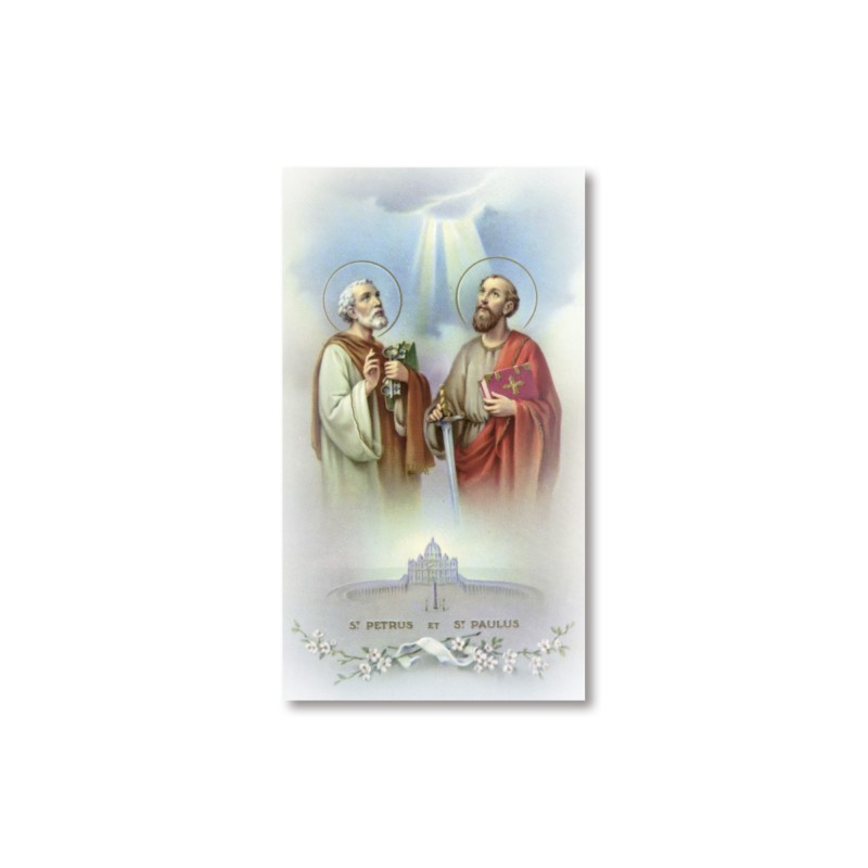 Santino Santi Pietro e Paolo con preghiera Santino Santi Pietro e Paolo con preghiera