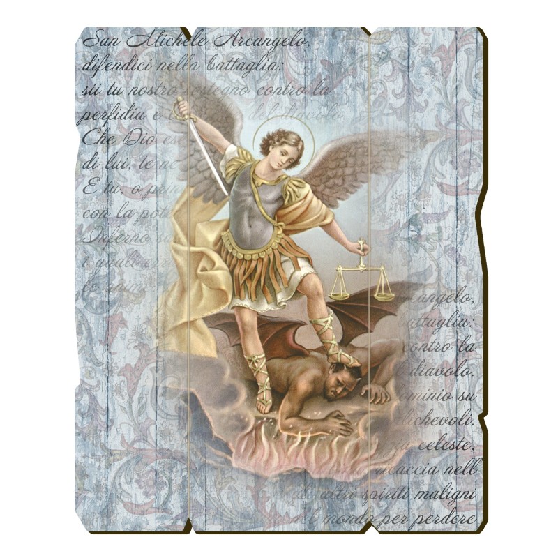 Quadro in legno sagomato stile vintage di San Michele Quadro in legno sagomato stile vintage di San Michele