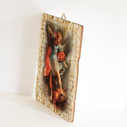 Quadro in legno sagomato stile vintage di San Michele
