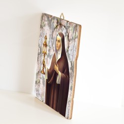 Quadro in legno sagomato stile vintage di Santa Chiara