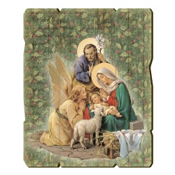 Quadro in legno sagomato stile vintage della Natività