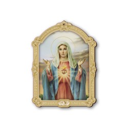 Quadretto del Cuore Immacolato di Maria in cornice barocca