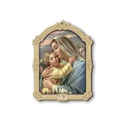 Quadretto della Madonna con bambino in cornice barocca