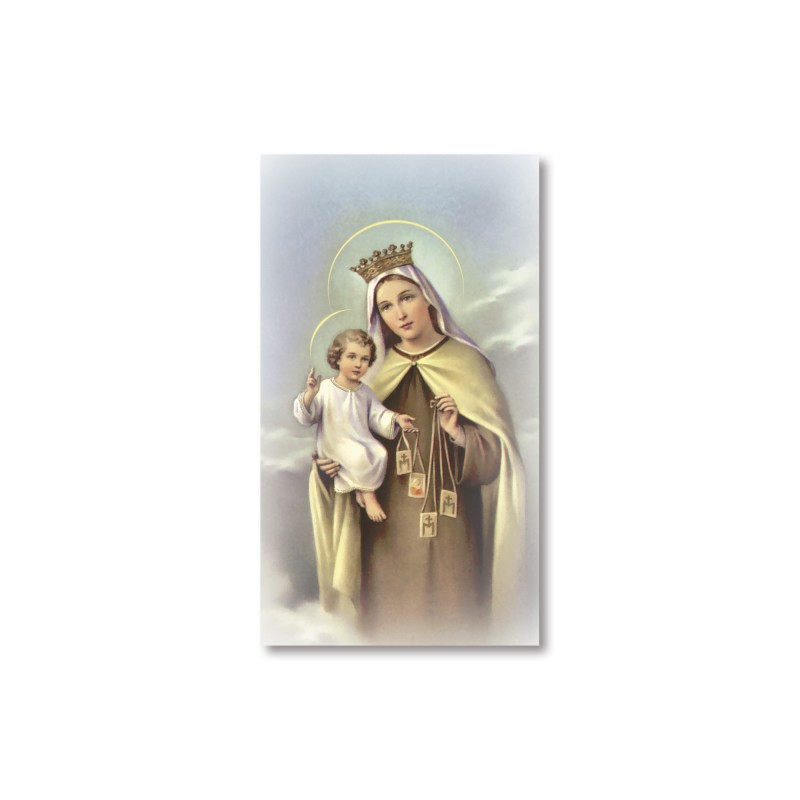 Santino Madonna del Carmelo con preghiera Santino Madonna del Carmelo con preghiera