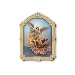 Quadretto di San Michele Arcangelo in cornice barocca
