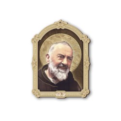 Quadretto di Padre Pio in cornice barocca