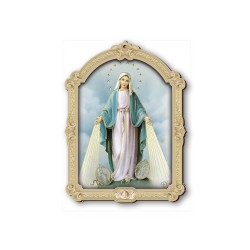 Quadretto della Madonna Miracolosa con medaglie in cornice barocca