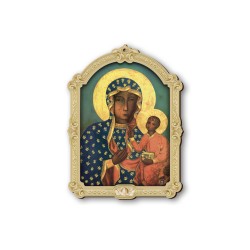 Quadretto della Madonna di Czestochowa in cornice barocca
