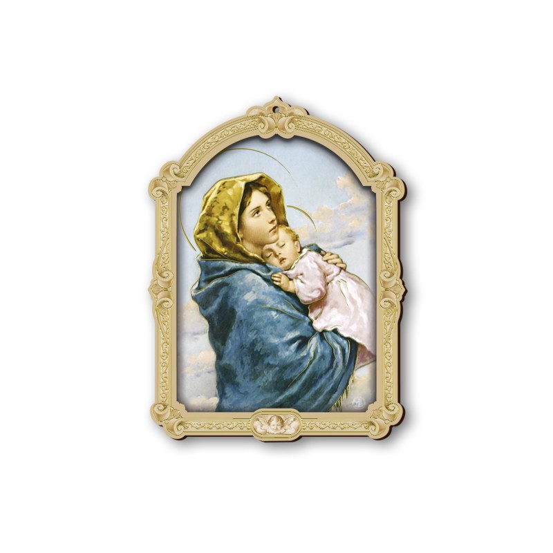 Quadretto della Madonna con bambino in cornice barocca Quadretto della Madonna con bambino in cornice barocca