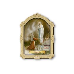 Quadretto della Madonna di Lourdes in cornice barocca